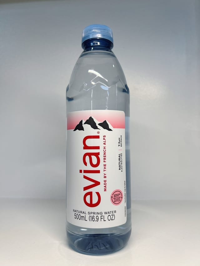 Evian Natural Spring Water.